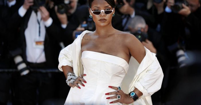 Rihanna Stunned in a Black and White Evening Gown at Her Diamond Ball