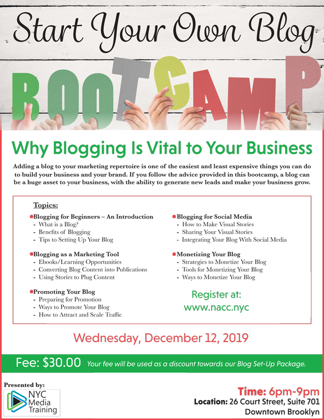 Start Your Own Blog Boot Camp