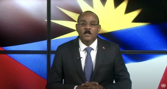 Prime Minister of Antigua and Barbuda, Hon. Gaston Browne, addresses the general debate of the 75th Session of the General Assembly of the UN