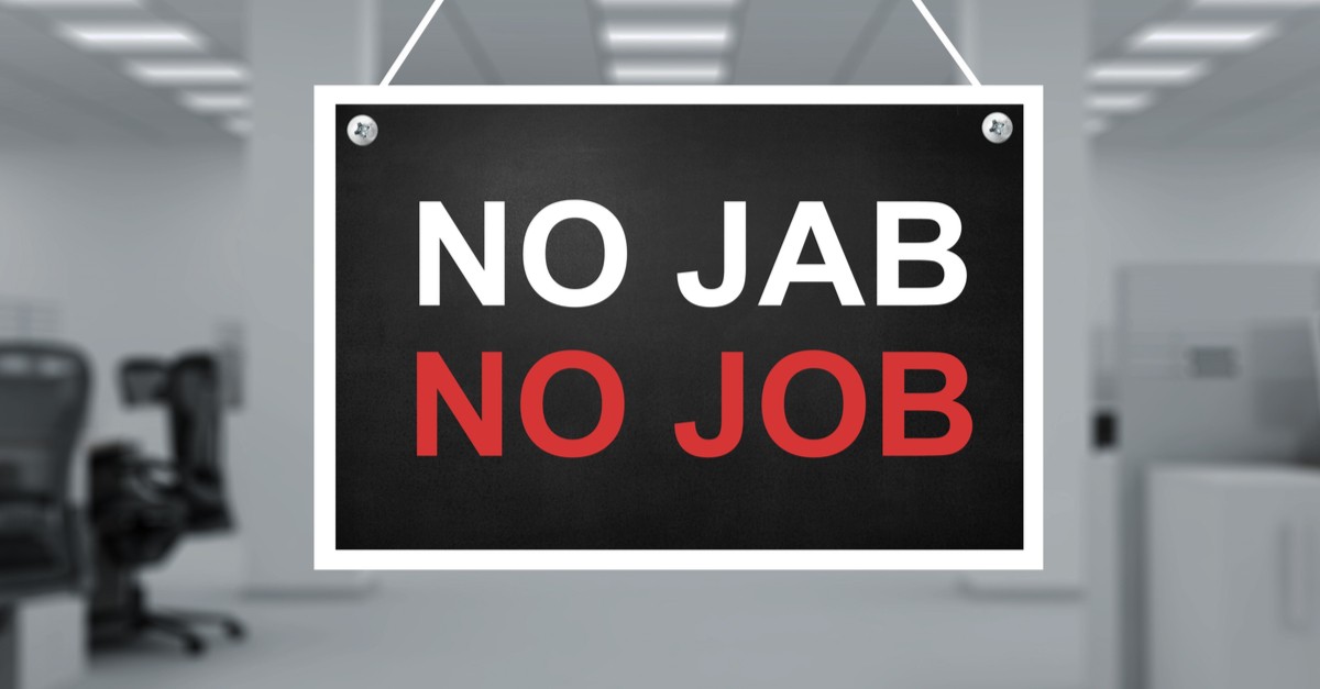 No Jab No Job Sign at an office place-img