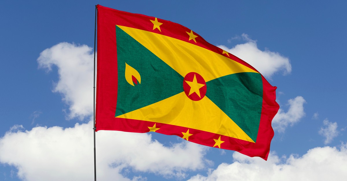 Grenada flag isolated on sky background-img