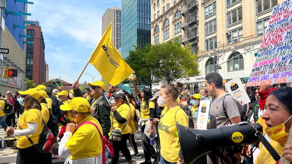 New Immigrant Community Empowerment (NICE) members attend May Day Rally