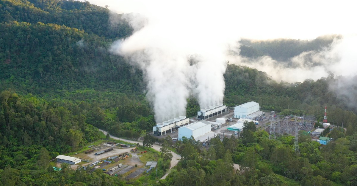 Aerial view of geothermal power production plant-img