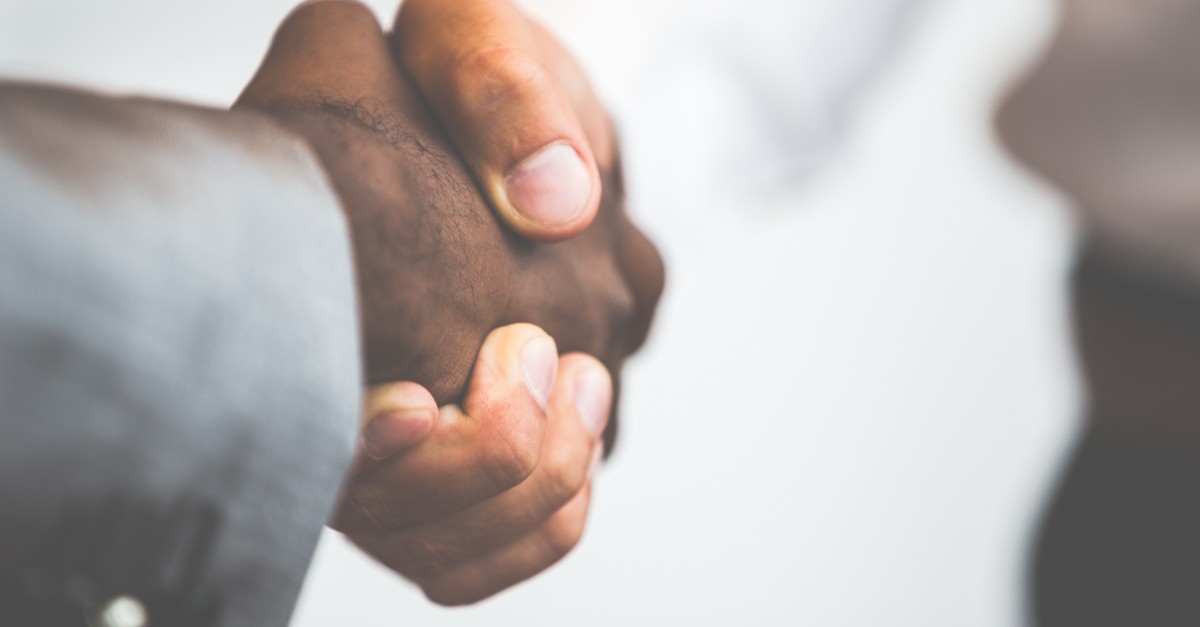 Handshake between african and a caucasian man-img