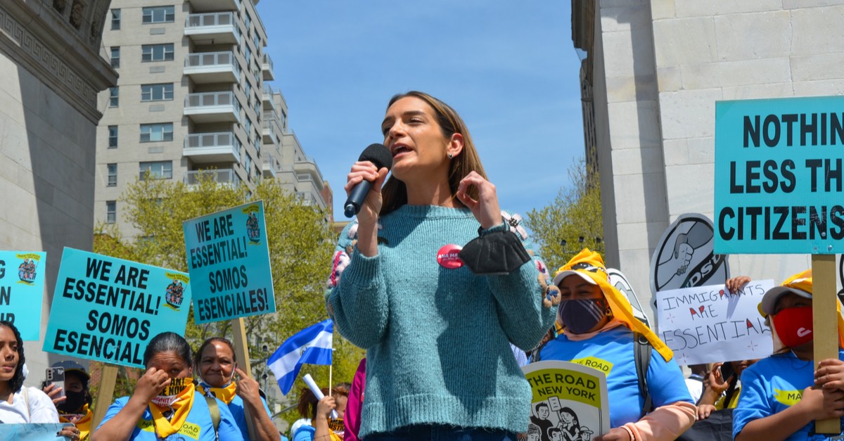 NY State Senator Julia Salazar speaks in support of Immigrant Workers-img