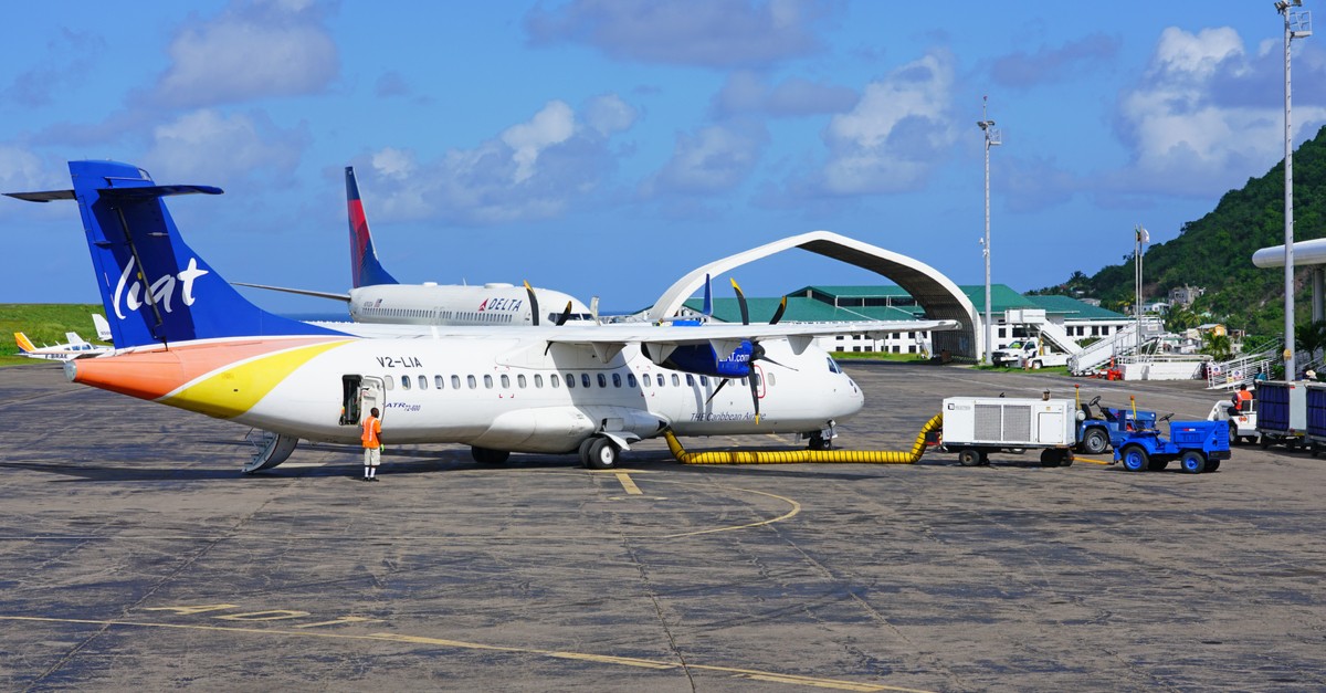 View of an airplane from Leeward Islands Air Transport LIAT-img