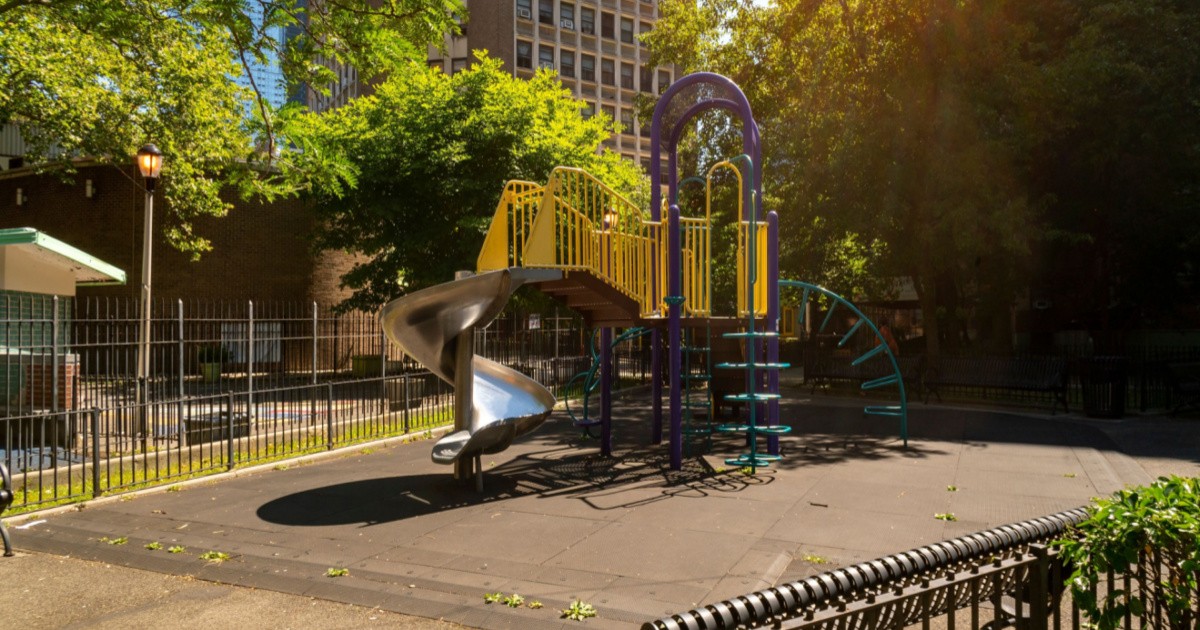 An empty playground in the NYCHA Elliot Houses in the Chelsea neighborhood of New York-img