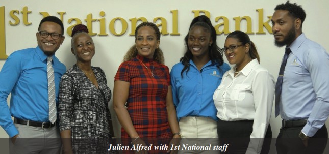 Julien Alfred with 1st National staff-img