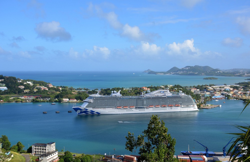 The Sky Princess cruise ship docked in the port at the city of Castries-img
