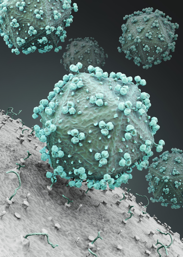 Hiv,Virus,Attacking,Cell.,3d,Render.