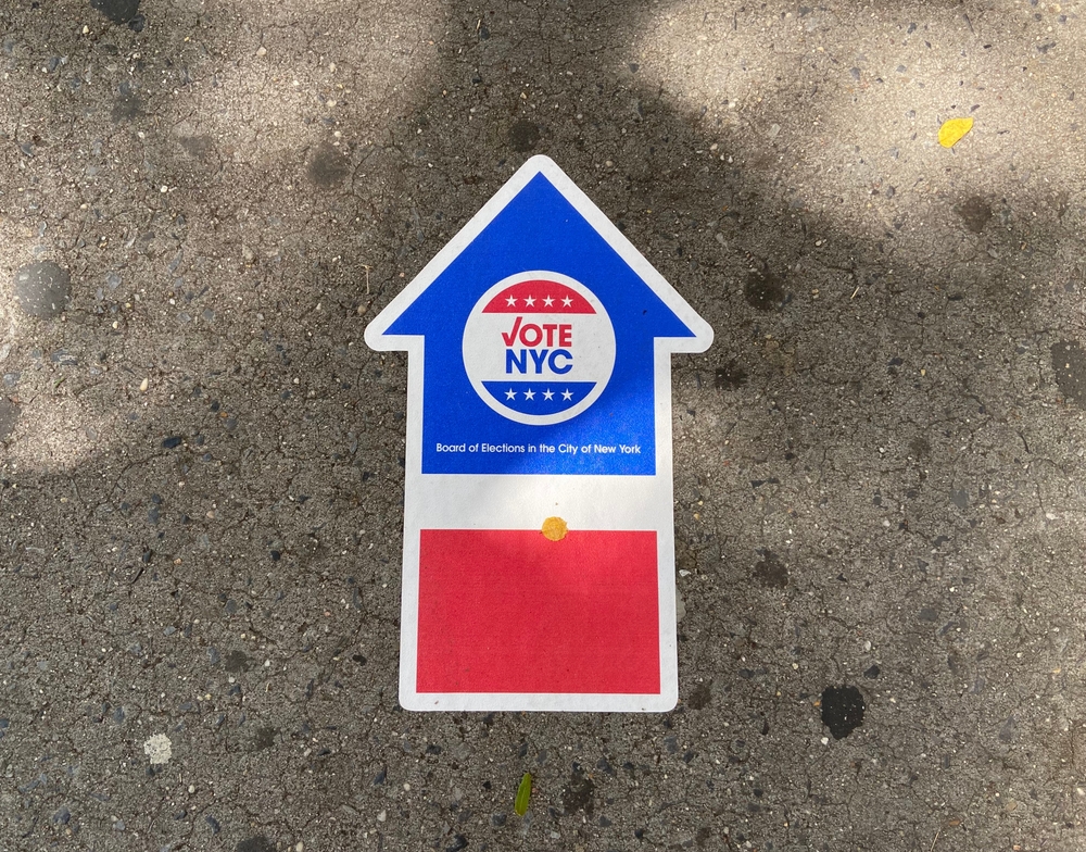 Red,White,And,Blue,Vote,Nyc,Arrow,Voting,Sign,From