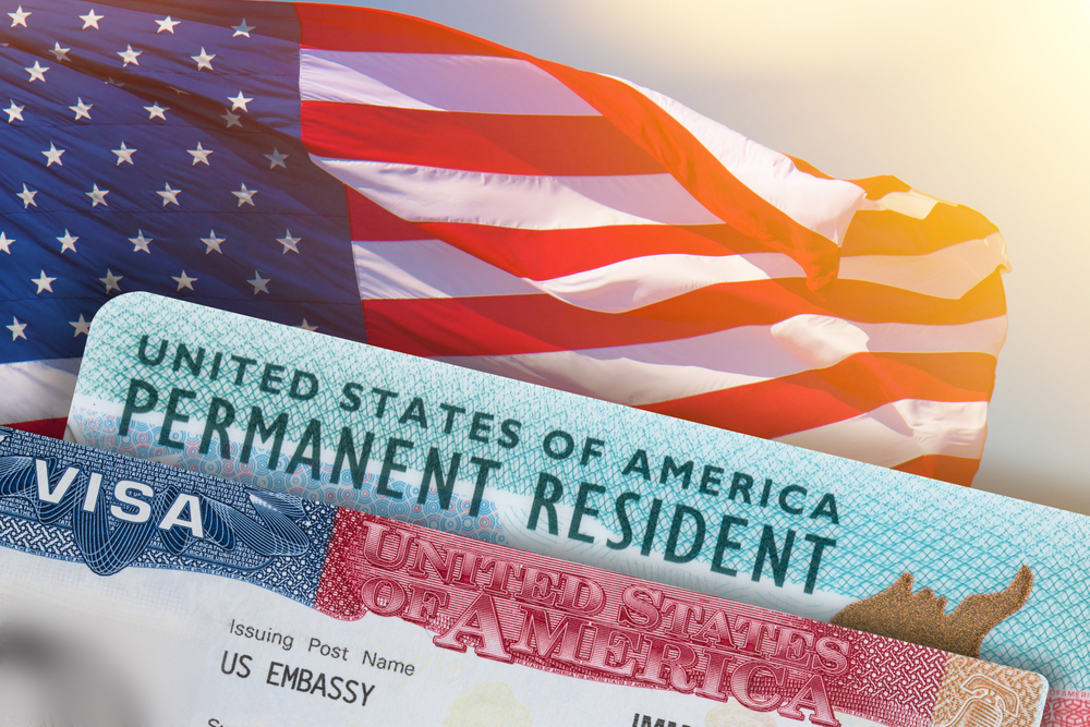Visa,United,States,Of,America.,Green,Card,Us,Permanent,Resident.