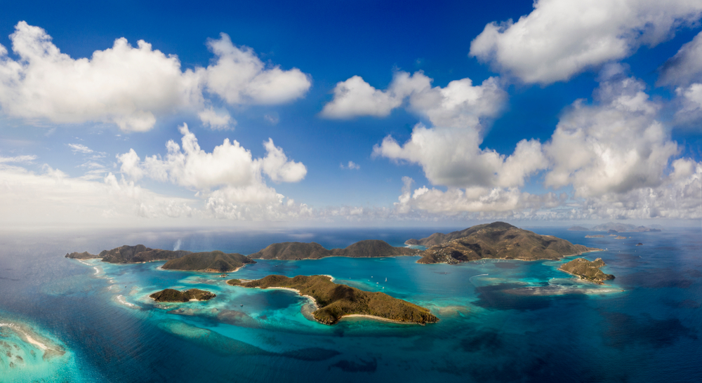 Aerial,View,Of,Tropical,Islands,In,The,British,Virgin,Islands