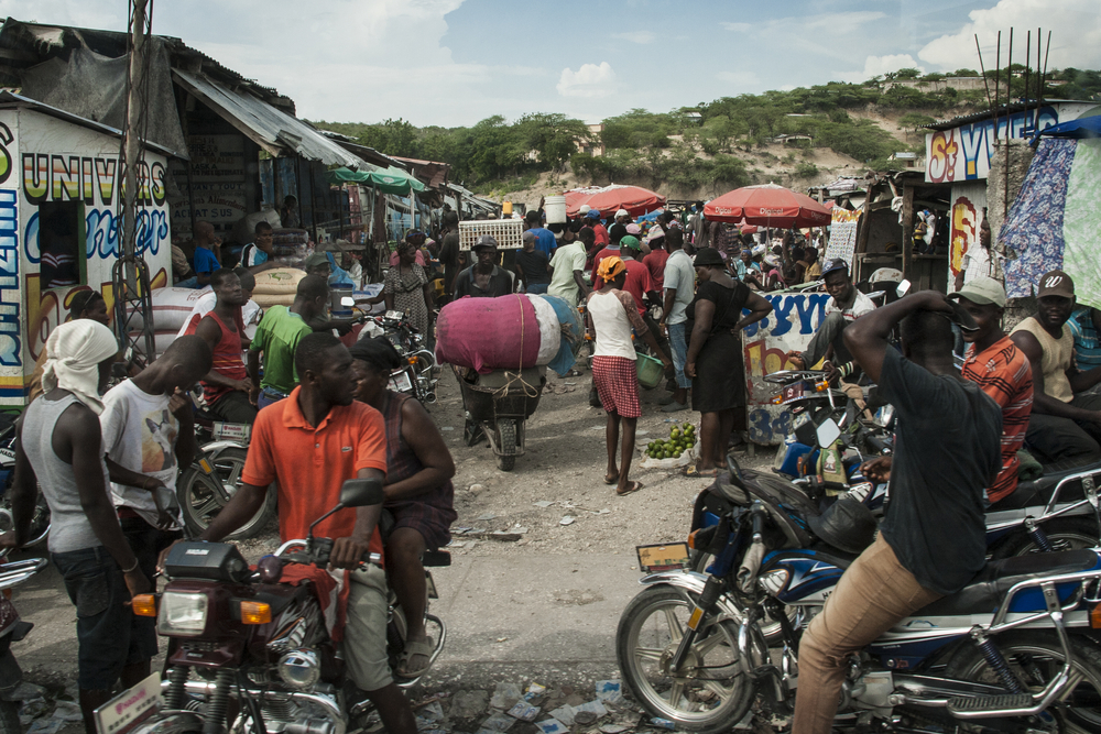 Jacmel,,Haiti,-,Circa,August,2015:,Motorbike,Taxis,Are,Giving
