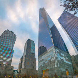 New,York,City,And,America's,Tallest,Building,,Reflecting,The,Colors