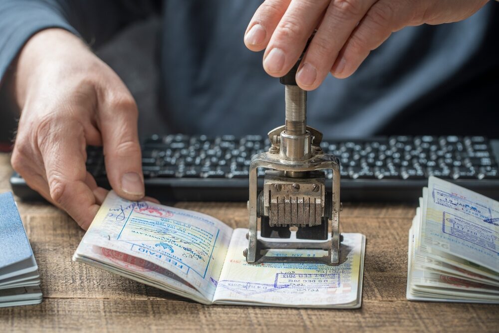 Immigration,And,Passport,Control,At,The,Airport.,Man,Border,Control