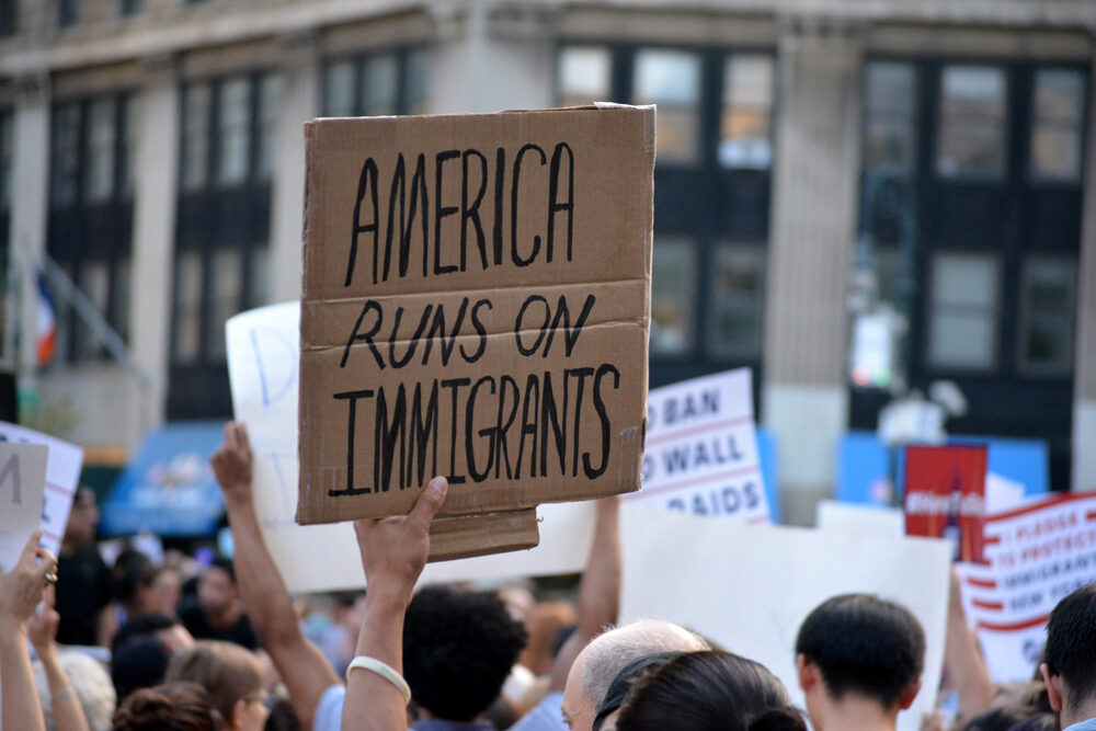 New,York,City,-,September,5,,2017:,People,Protesting,President New,York,City,-,September,5,,2017:,People,Protesting,President